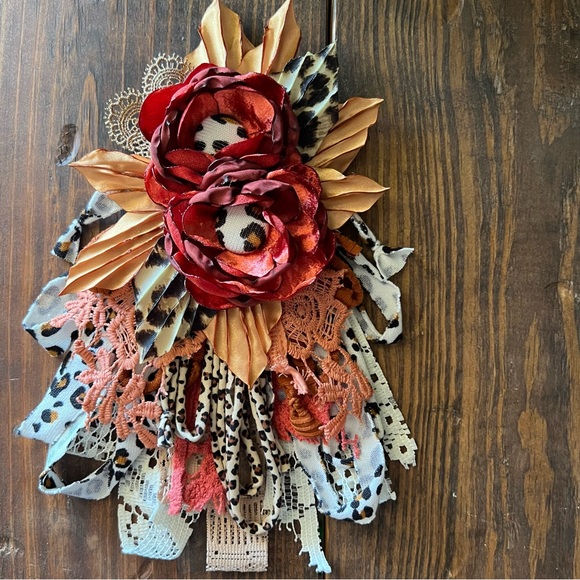 SOLD • Medium Sized Scrappy Flower Pin/Brooch - Picture 1 of 4